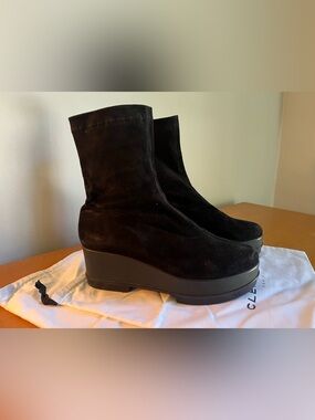 Robert Clergerie Youj Y2K black stretch ankle sock boots 40/9.5